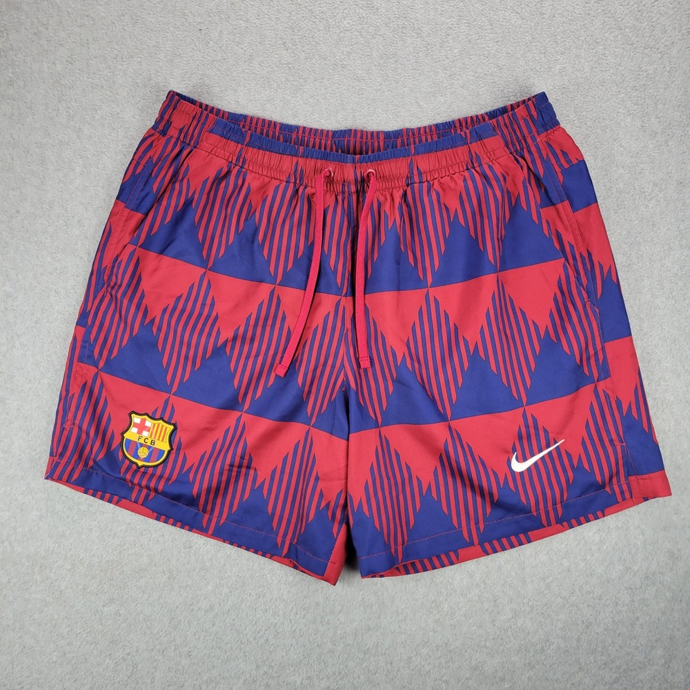 Nike FC Barcelona Hi Flow Shorts Mens Large Red Blue FB2242-620 Soccer Training